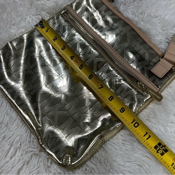 Michael Kors Gold Mirror Metallic Crossbody Purse EUC - Picture 4 of 11